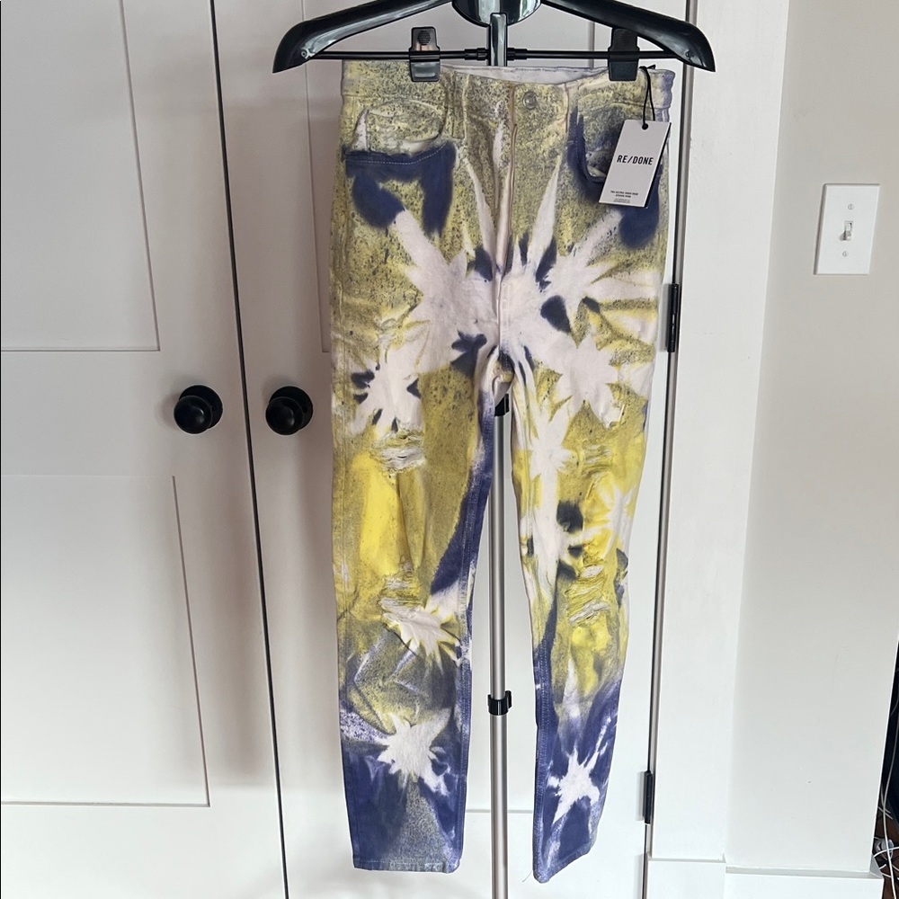 Re/Done Tie Dye High Rise 90’s Straight Leg Jeans